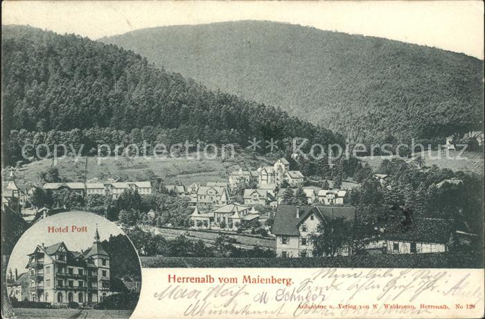 Bad Herrenalb Hotel Post Blick vom Maienberg