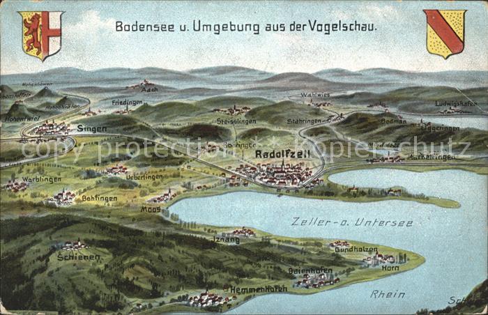 Bodensee Panoramakarte Wappen