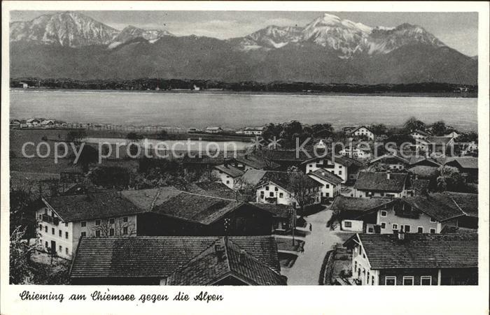 Chieming Chiemsee mit See und Alpen