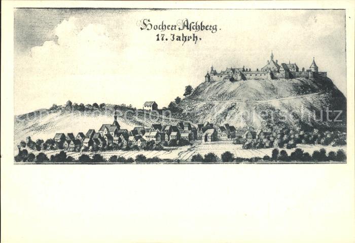 Aschberg Berg Stich vom 17. Jahrhundert