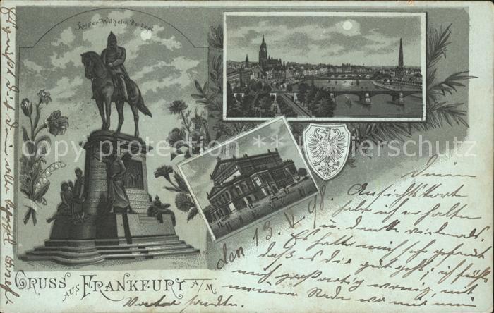 Frankfurt Main Oper Main Bruecken Kaiser-Wilhelm-Denkmal