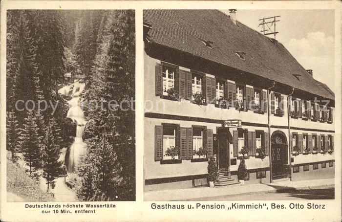 Triberg Schwarzwald Gasthaus Pension Kimmich Otto Storz Wasserfaelle