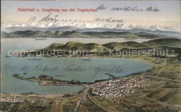 Radolfzell Bodensee Vogelschau See Alpen