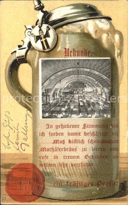 Muenchen Urkunde Bierkrug
