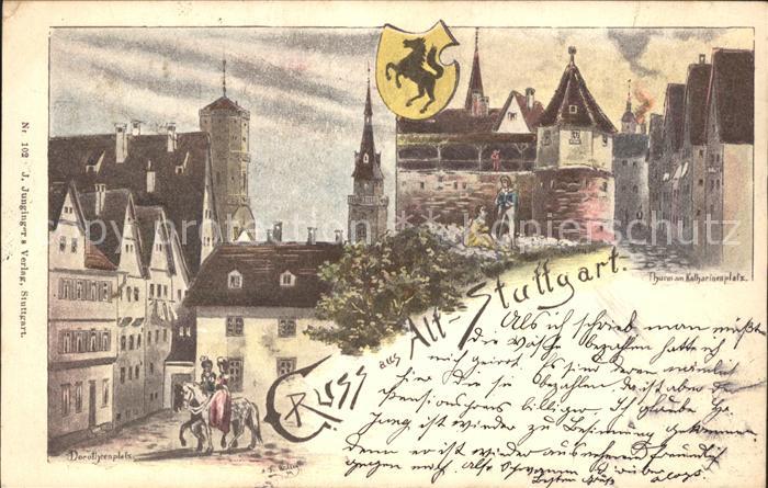 Stuttgart Altstadt Turm am Katharinenplatz Wappen