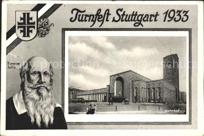 Stuttgart Turnfest Bahnhof Portrait Turnvater Jahn