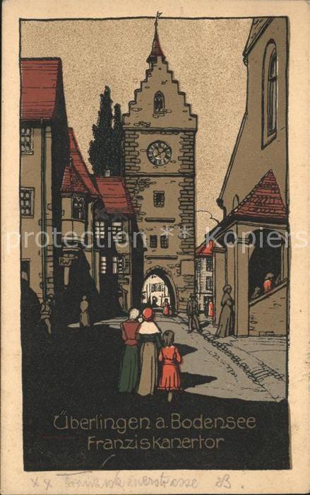 ueberlingen Bodensee Kuenslerkarte Franziskanertor