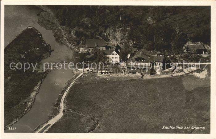 Schiffmuehle Grimma Gartenwirtschaft Muldenschiffahrt Fliegeraufnahme