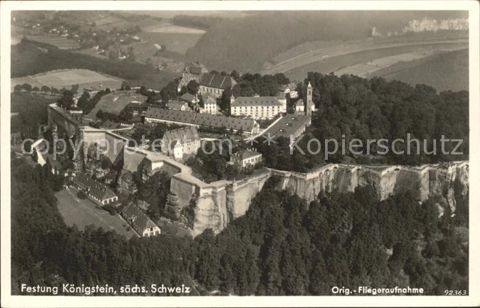 Koenigstein Saechsische Schweiz Festung Fliegeraufnahme