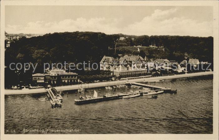 Kiel Strandweg Hafen Hotel Bellevue Fliegeraufnahme