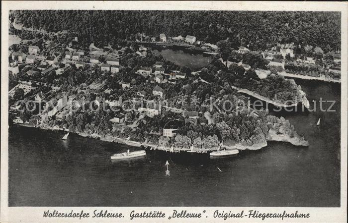 Woltersdorf Erkner Schleuse Gaststaette Bellevue Fliegeraufnahme