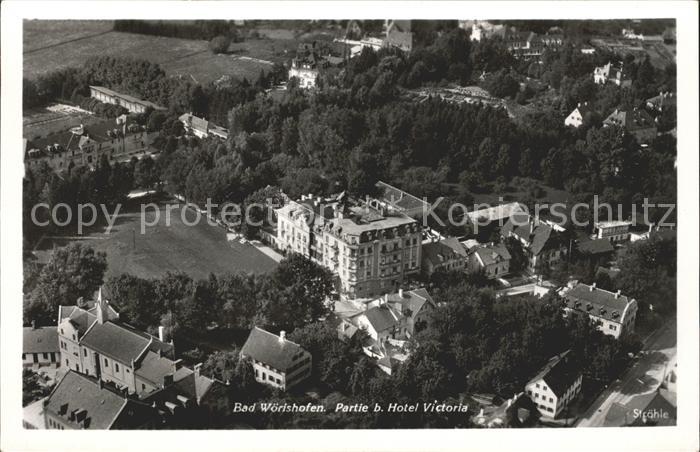 Bad Woerishofen Partie beim Hotel Victoria Fliegeraufnahme Bahnpost