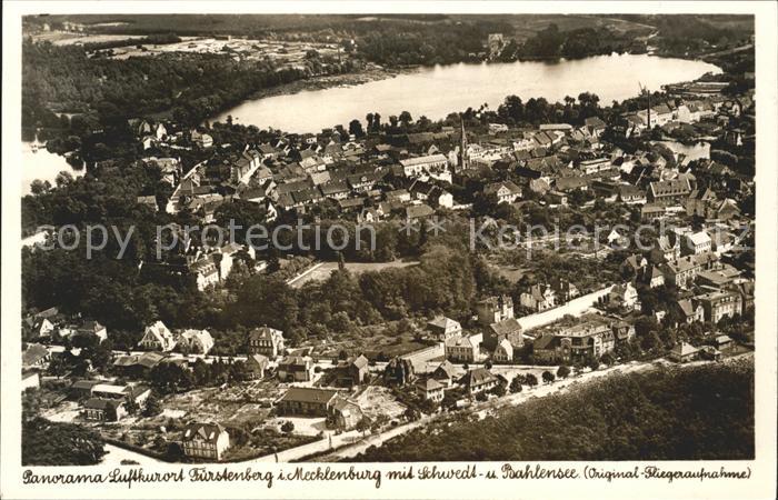 Fuerstenberg Mecklenburg Panorama Luftkurort Schwedtsee Baalensee Fliegeraufnahm