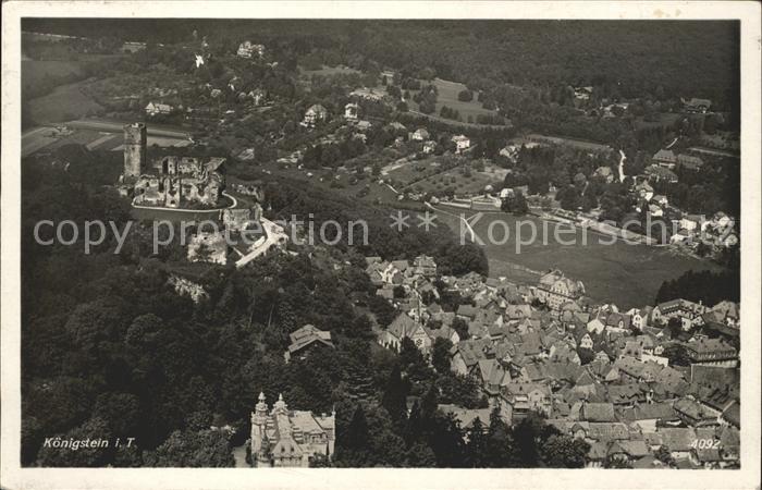 Koenigstein Taunus Burgruine Fliegeraufnahme
