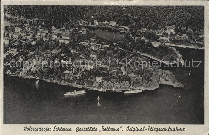 Woltersdorf Erkner Schleuse Gaststaette Bellevue Fliegeraufnahme