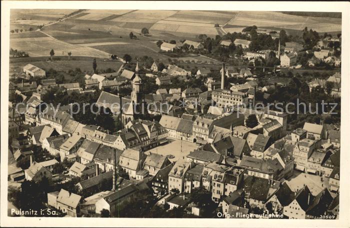 Pulsnitz Sachsen Ortsmitte Kirche Fliegeraufnahme