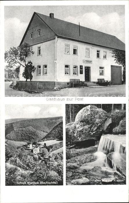 Niedergondershausen Gasthaus Pension zur Post Schloss Waldeck Klamm Wasserfall