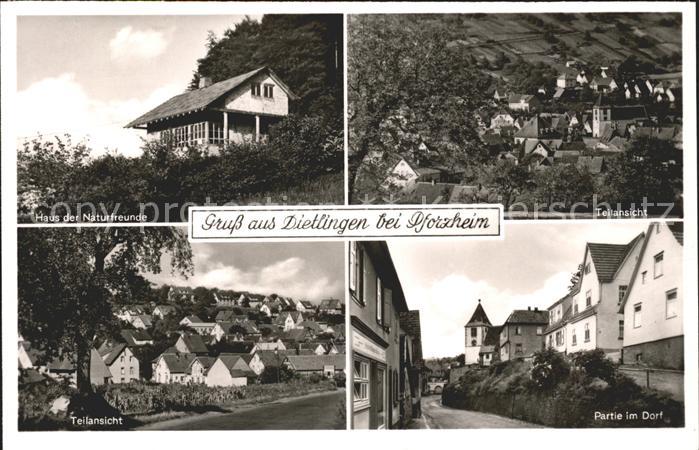 Dietlingen Keltern Haus der Naturfreunde Teilansicht Dorfpartie