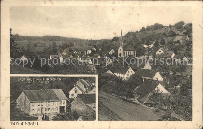 Dossenbach Ortsansicht mit Kirche Gasthaus zum Hirschen
