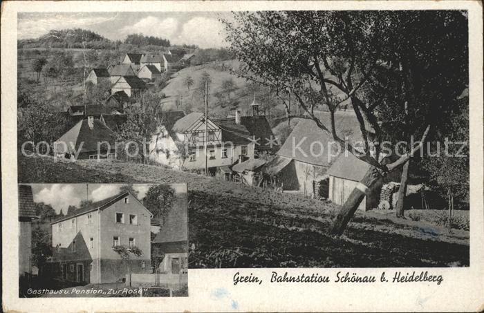 Grein Neckarsteinach Ortsansicht Gasthaus Pension Zur Rose