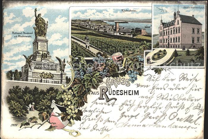 Ruedesheim Rhein Nationaldenkmal Niederwald Krankenhaus Bahnpost