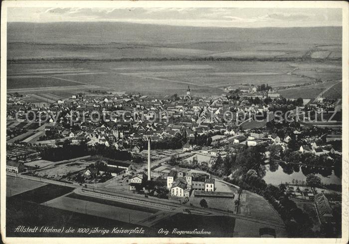 Allstedt Panorama 1000jaehrige Kaiserpfalz Fliegeraufnahme