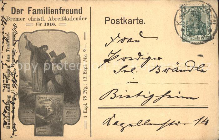 Bremen Abreisskalender 1916