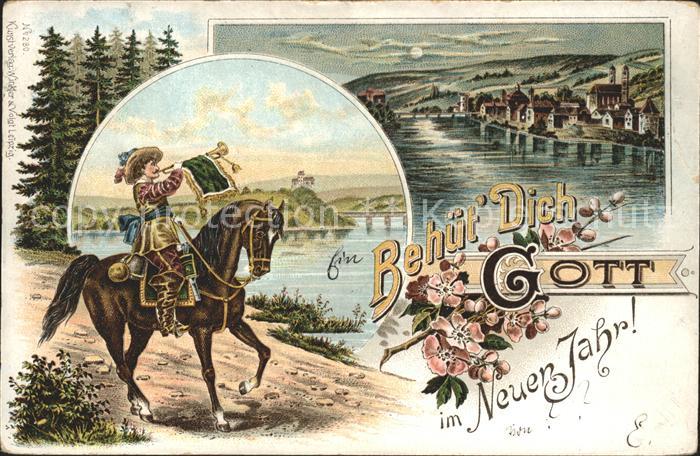 Bad Saeckingen Rhein Reiter Neujahrskarte