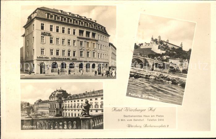 Wuerzburg Hotel Wuerzburger Hof Festung Marienberg Residenz