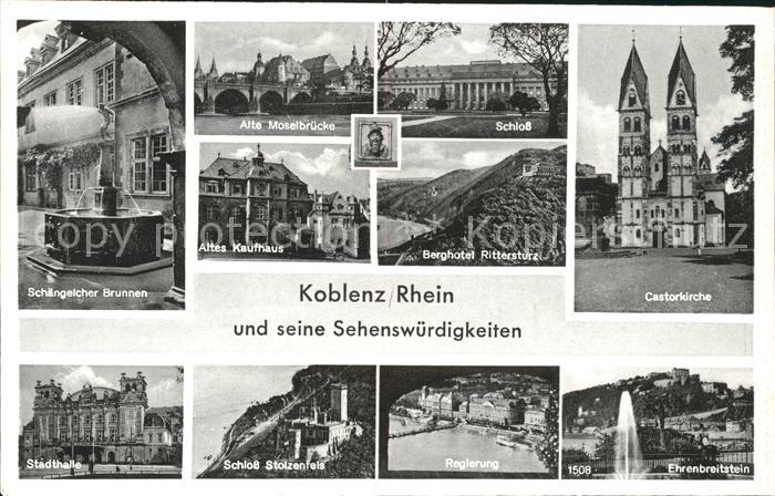 Koblenz Rhein Castorkirche Ehrenbreitstein Schloss Stolzenberg Moselbruecke