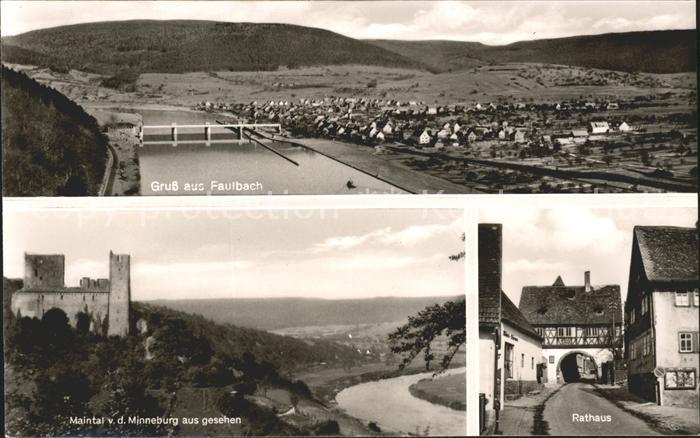 Faulbach Unterfranken Maintal von Minneburg aus Rathaus