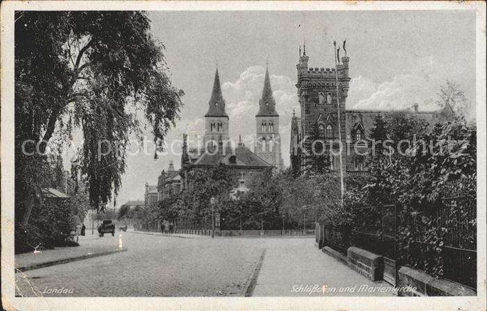 Landau Pfalz Schloesschen und Marienkirche
