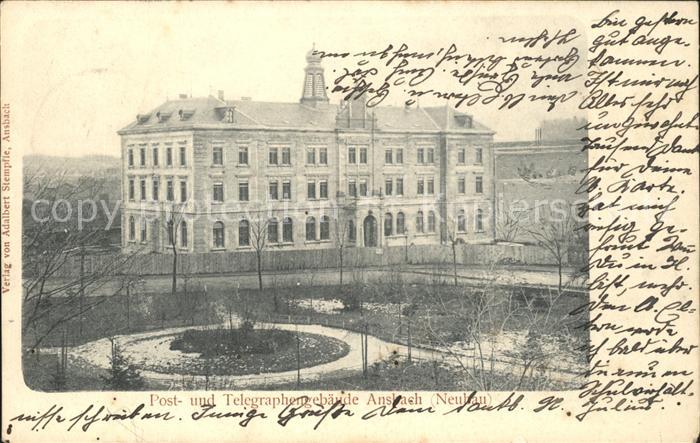 Ansbach Mittelfranken Post- und Telegraphengebaeude