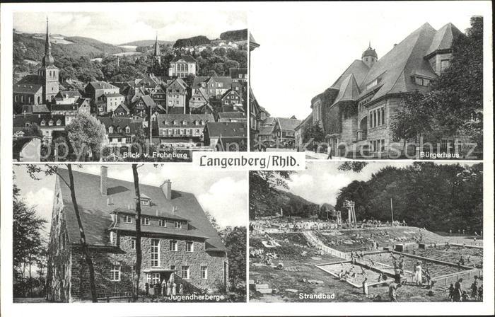 Langenberg Rheinland Frohnbergblick Strandbad Buergerhaus Jugendherberge
