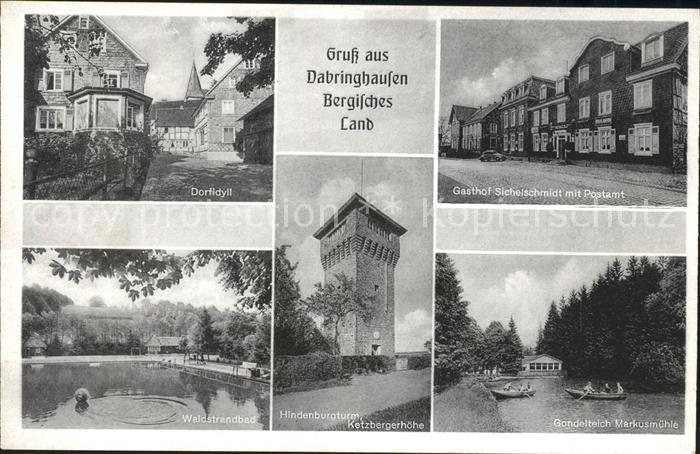 Dabringhausen Gasthaus Sichelschmidt Postamt Markusmuehle Hindenburgturm