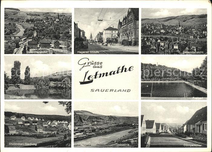 Letmathe Hagener Strasse Volksgarten Freibad Stuebbeken-Siedlung