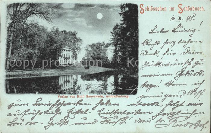 Aschaffenburg Main Schloesschen Schoenbusch bei Nacht