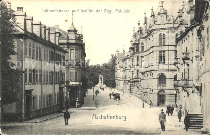 Aschaffenburg Main Luitpoldstrasse und Institut der englischen Frauen