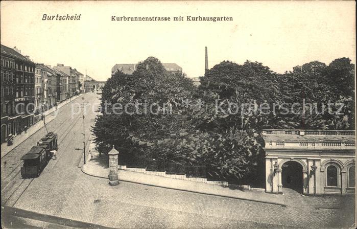 Burtscheid Aachen Kurbrunnenstrasse mit Kurhausgarten Strassenbahn