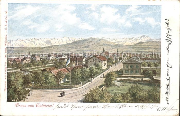 Weilheim Oberbayern Panorama mit Alpen