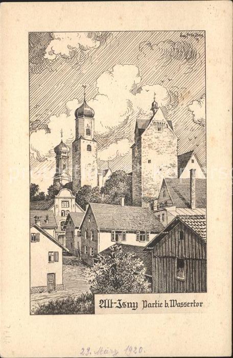Isny Allgaeu Kuenstlerkarte beim Wassertor