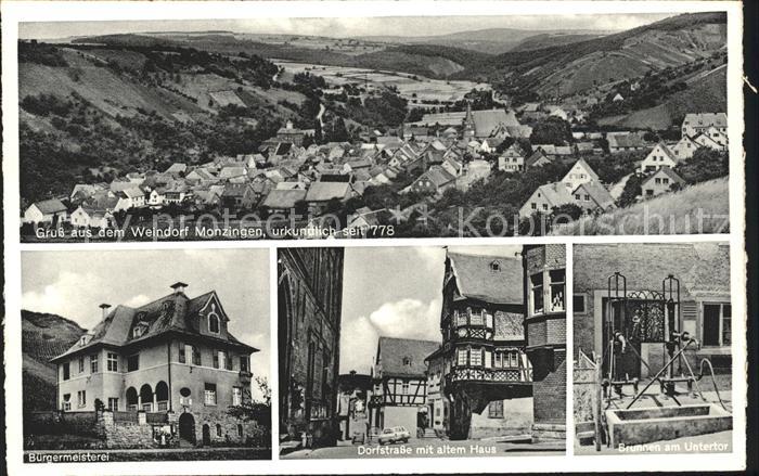 Monzingen Buergermeisterei Dorpartie Friseur Wilh. Boettcher