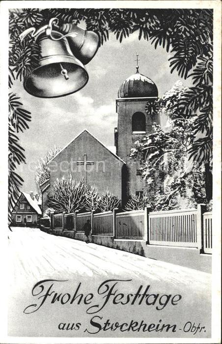 Stockheim Oberfranken Weihnachtskarte Kaufhaus B. Schreiner