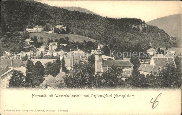 Herrenalb Bad Herrenalb Wasserheilanstalt Luft-Hotel Hummelsburg