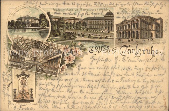 Karlsruhe Baden Friedrichsplatz Sammlunggebaeude Hoftheater Staatgarten Scheffer