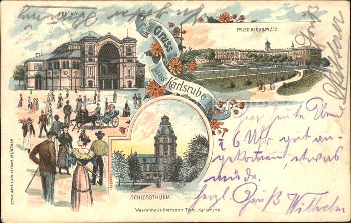 Karlsruhe Baden Friedrichsplatz Festhalle Schlossthurm