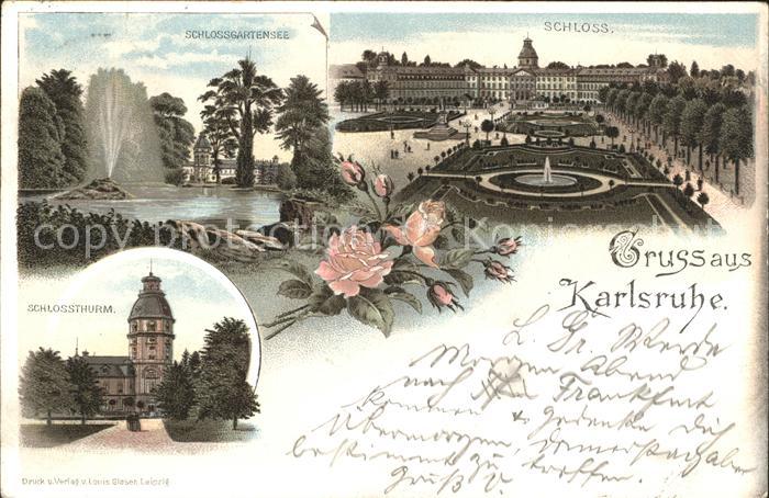 Karlsruhe Baden Schlossgartensee Schloss Schlossthurm