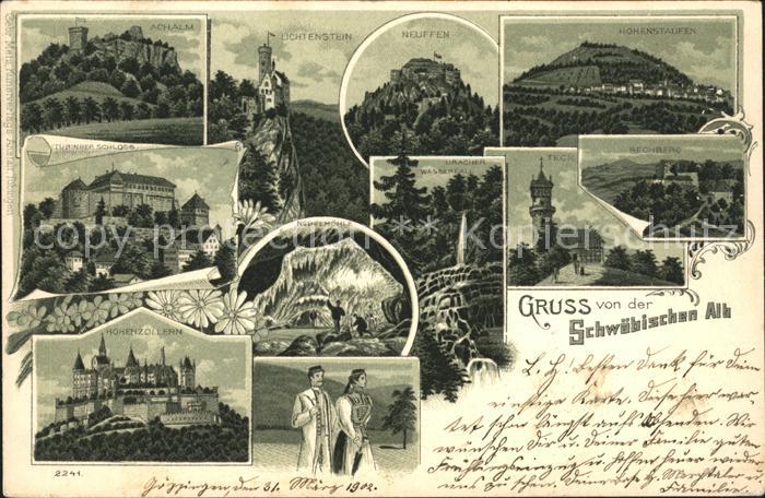 Schwaebische Alb Achalm Lichtenstein Neuffen Hohenstaufen