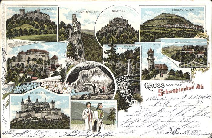 Schwaebische Alb Tuebinger Schloss Uracher Wasserfall Rechberg Nebelhoehle