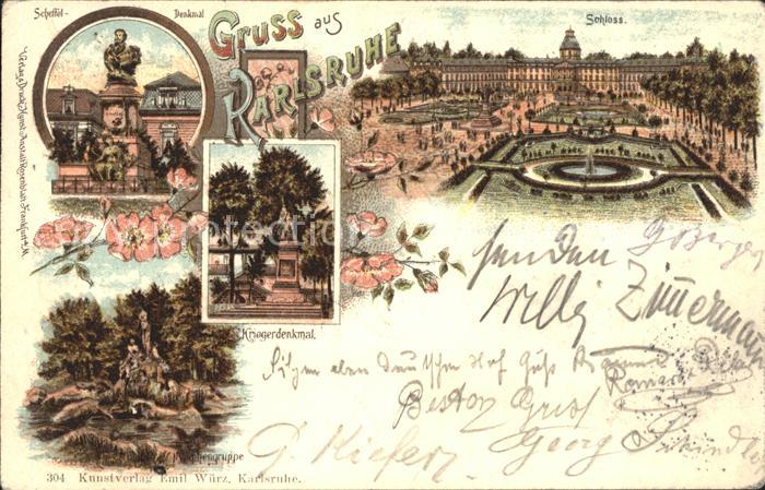 Karlsruhe Baden Scheffel Denkmal Schloss Kriegerdenkmal